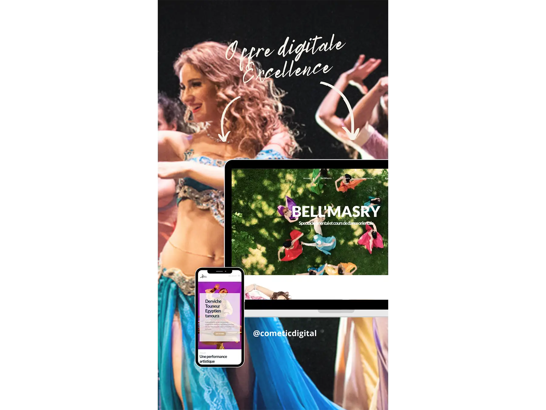 La compagnie de danse orientale "Bell'Masry a bénéficié de notre offre digitale "excellence" pour la refonte de son site Web
