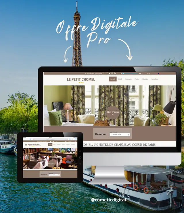 création site web pour hôtel indépendant à Paris
